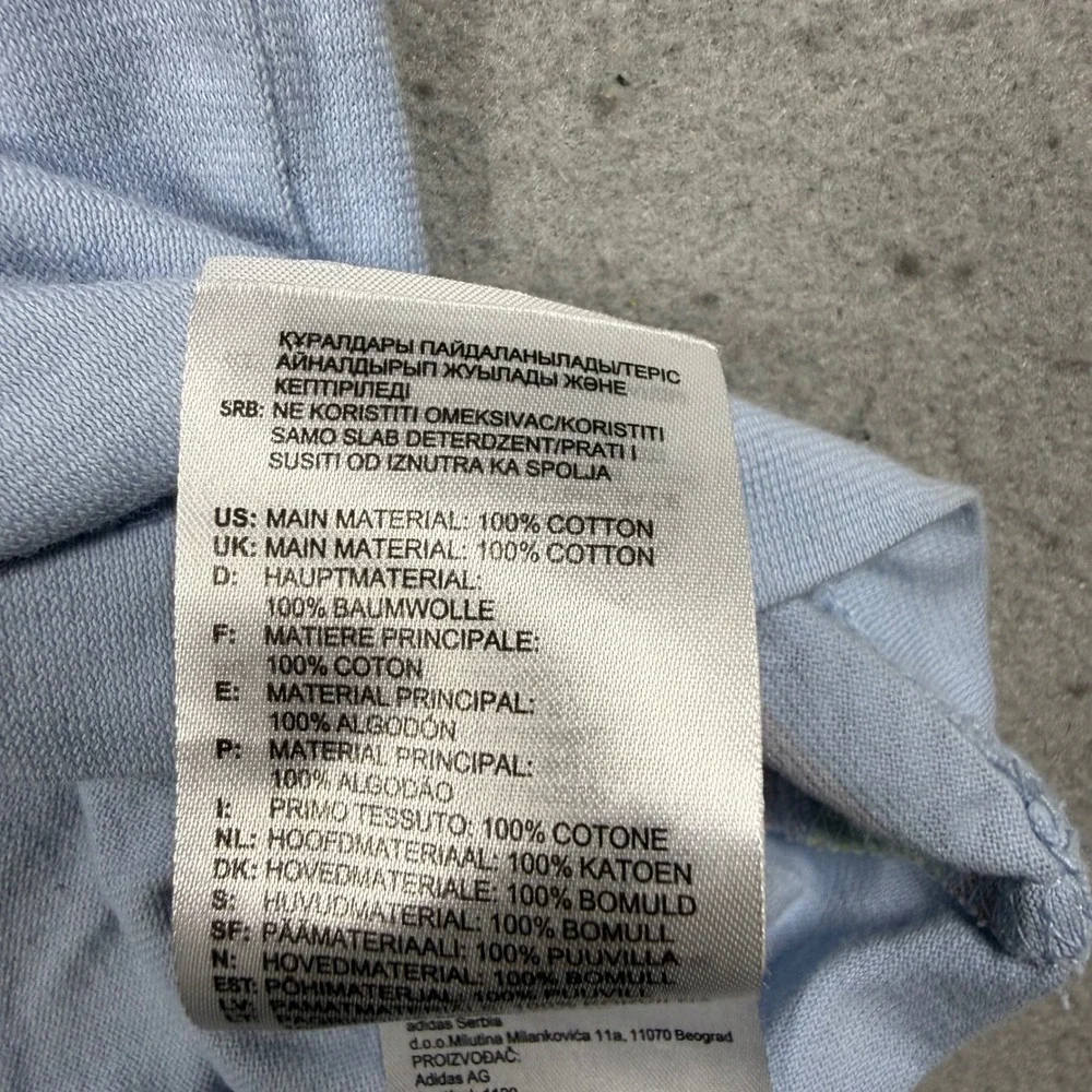 Adidas Originals Mens Trefoil Geometric Graphic T-Shirt Light Blue Large